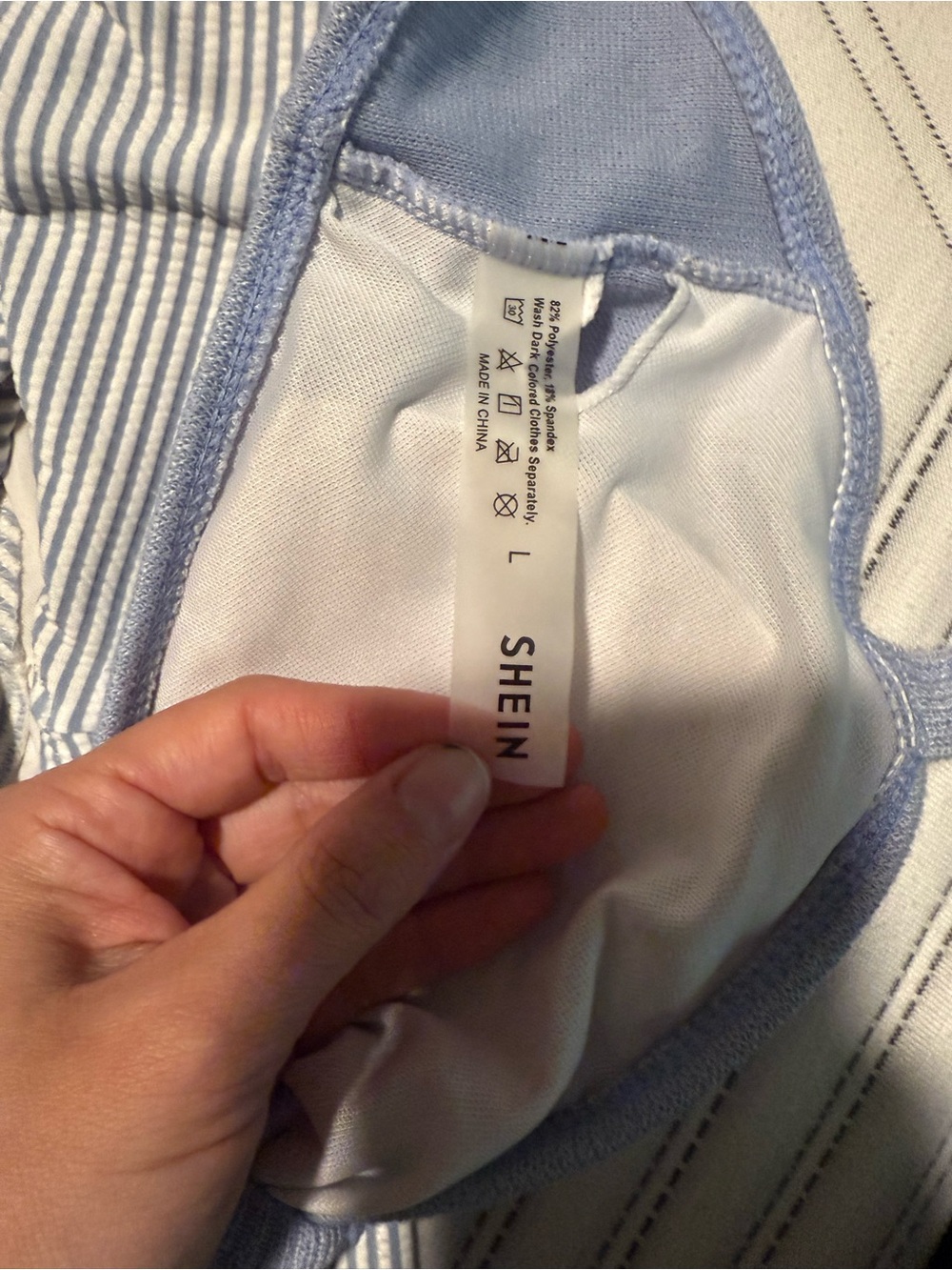 SHEIN: Light Blue Ribbed Ruffle Bikini Set - Picture 8 of 8